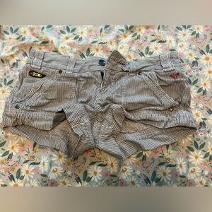 American Eagle Outfitters Black and White Striped Jean Shorts